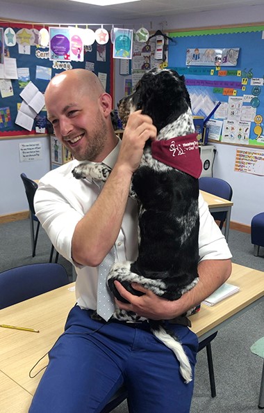 Graham and Jovi in the classroom