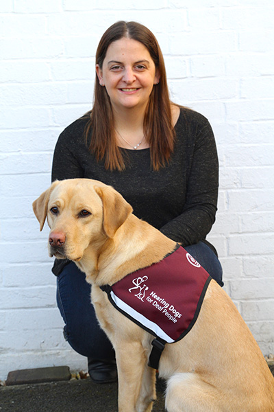 Debbie and hearing dog Clover