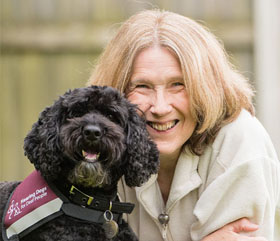 Maggie and hearing dog Jamie