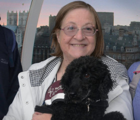 hearing dog recipient marika with her hearing dog Angus
