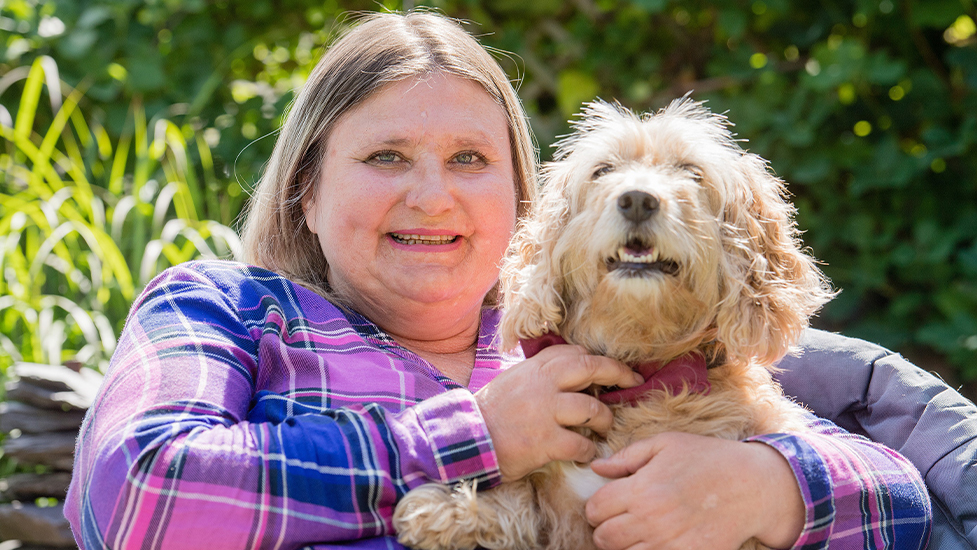Mary and hearing dog Harley
