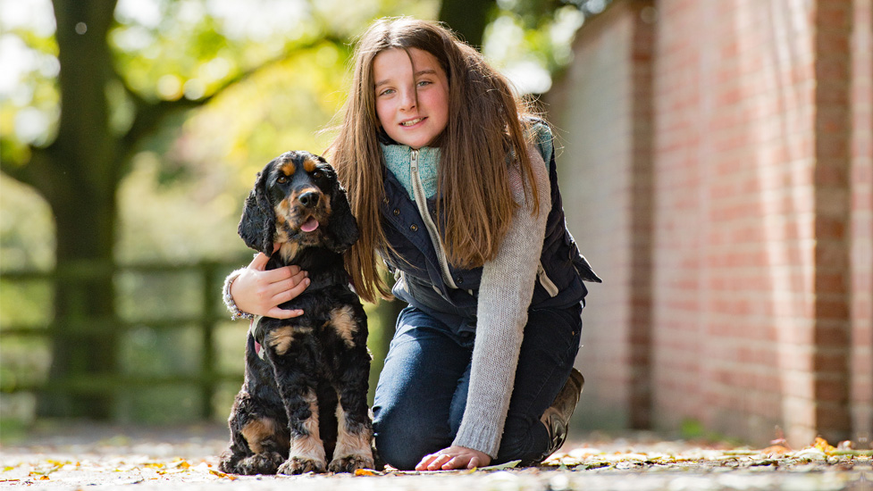 Olivia and hearing dog Hal