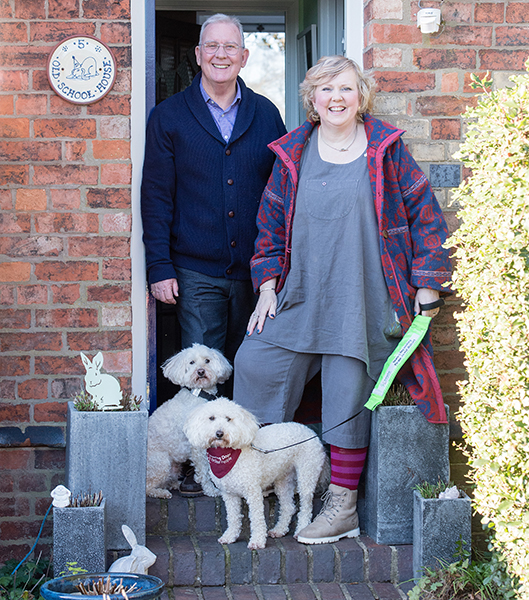 Sarah, husband Eddie and dogs Kai and Primrose