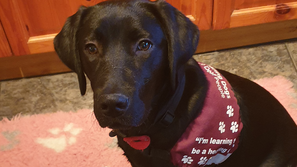 Enya in her learning jacket after passing the second stage of her training