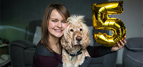 Sarah and Albert celebrating their five year anniversary