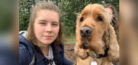 Trinity and her hearing dog - cocker spaniel Alvin