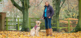 Meg and hearing dog Labrador Sparky