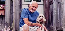 Peter and hearing dog Arya