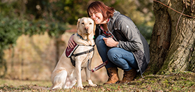 Claire and hearing dog Teddington