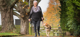 Lynda and hearing dog Labrador Zara