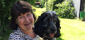 Margo and cocker spaniel hearing dog Linus