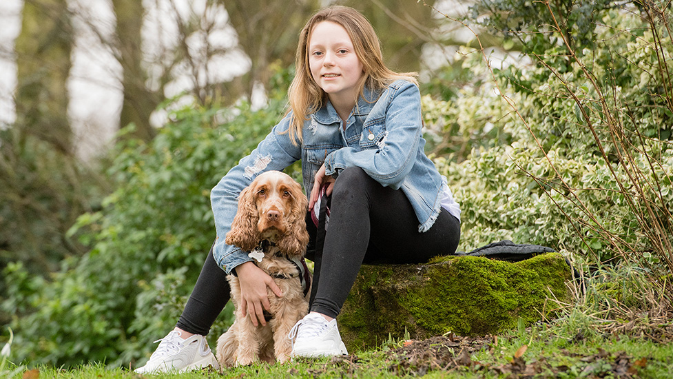 Amelia and hearing dog Scamp