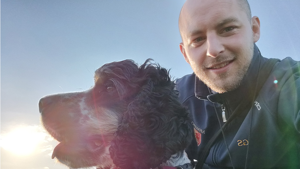 Graham and hearing dog Jovi