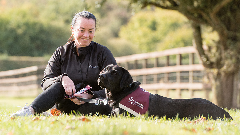 Lisa and hearing dog Hunter
