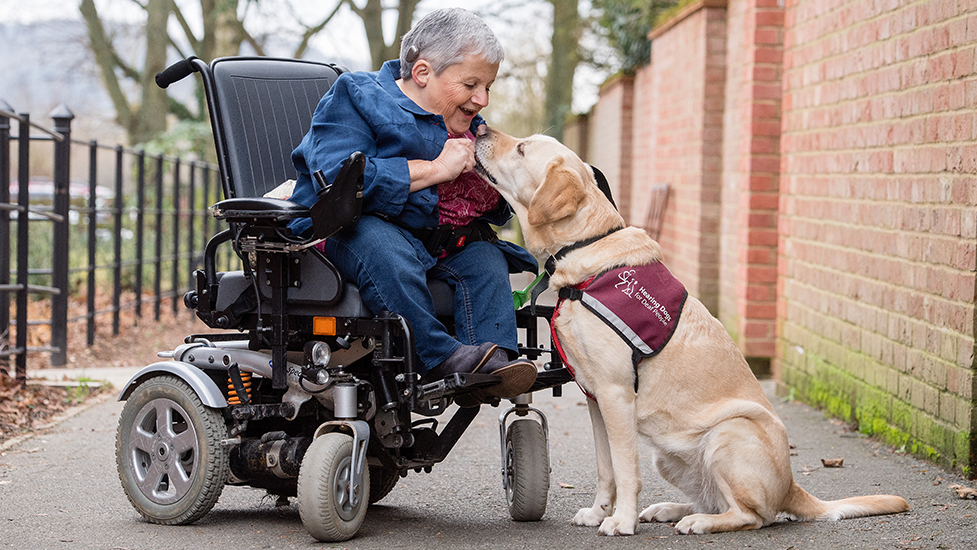 Sally Harris and hearing dog Babs