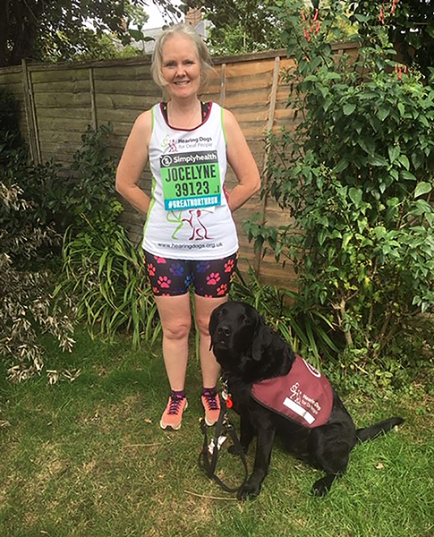 Jocelyne and hearing dog Kennedy