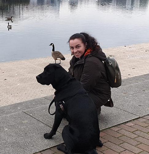 Lisa and hearing dog Hunter