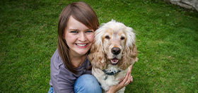 Sarah and hearing dog Albert