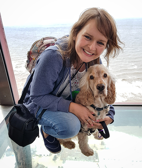 Sarah and her hearing dog Albert