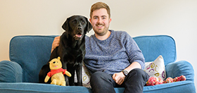 Ralph and black Labrador Winnie